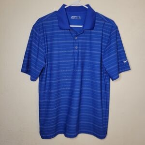 Nike Golf Shirt Mens Small Polyester Dri Fit Tour Performance Polo Stretch Blue